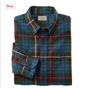 LL BEAN Scotch Plaid Flannel Shirt Traditional Fit